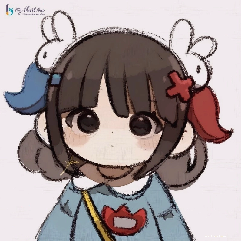 Chibi nữ đơn giản với nụ cười rạng rỡ