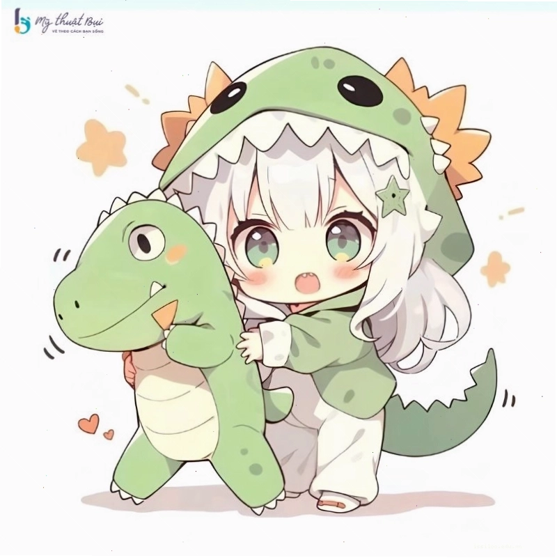 Chibi nữ với đôi cánh thiên thần