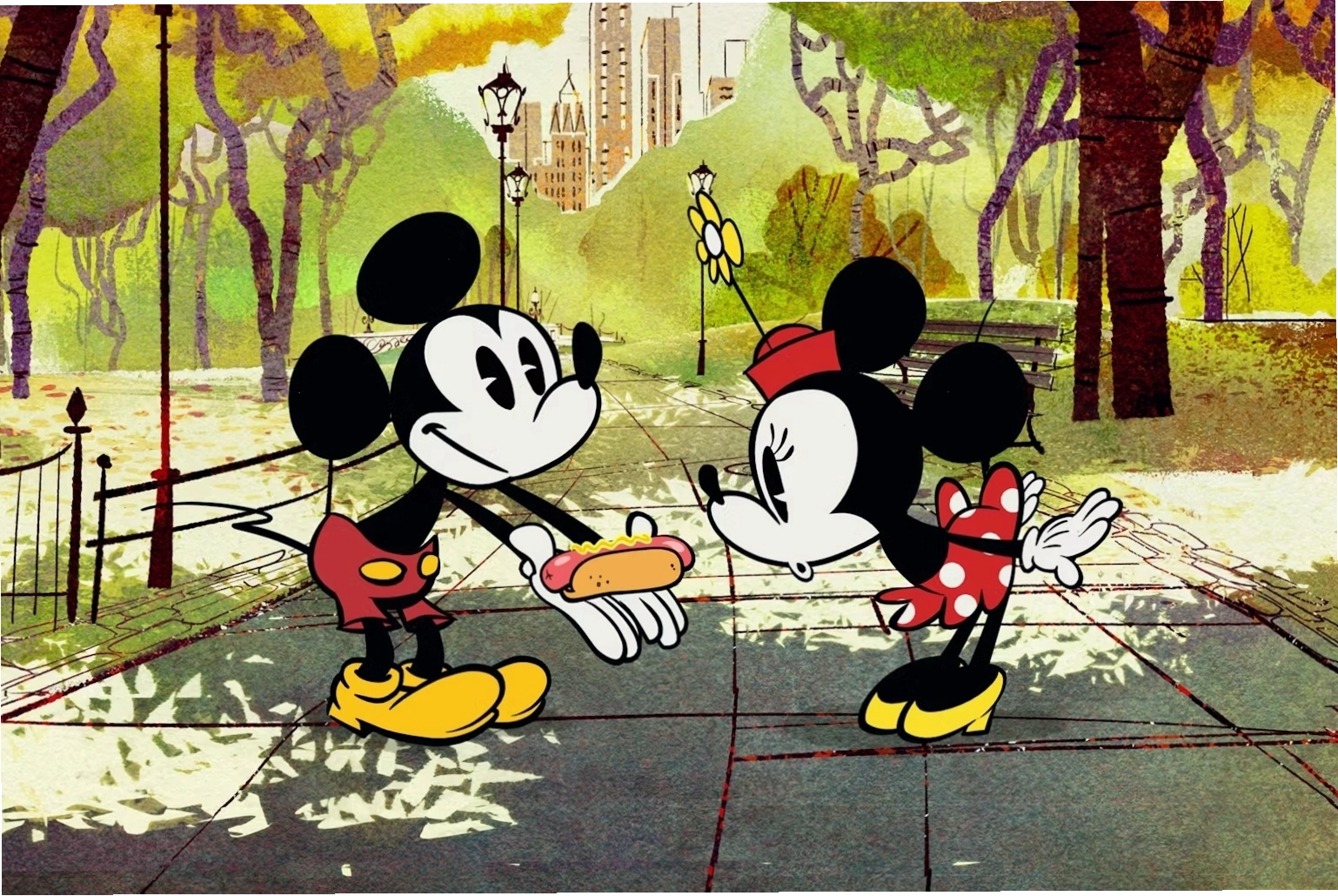 Chuột Mickey, biểu tượng của Disney, với nụ cười quen thuộc
