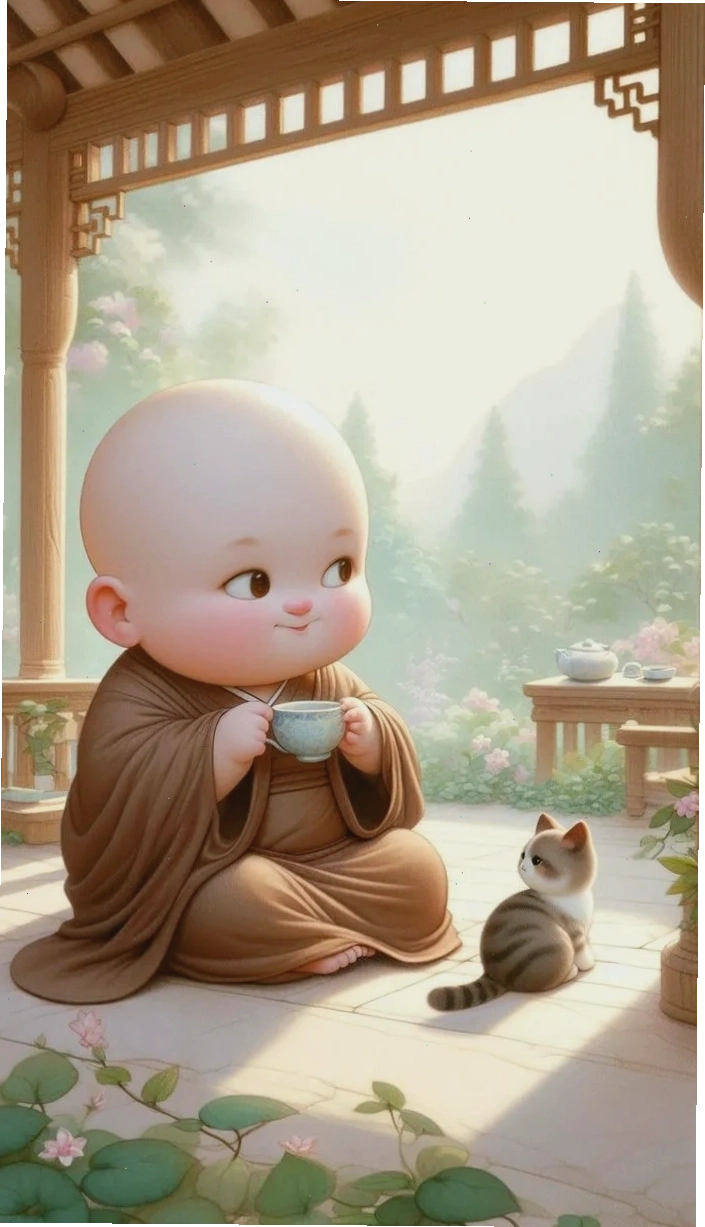 Cô bé chú tiểu chibi với biểu cảm cực kỳ dễ thương