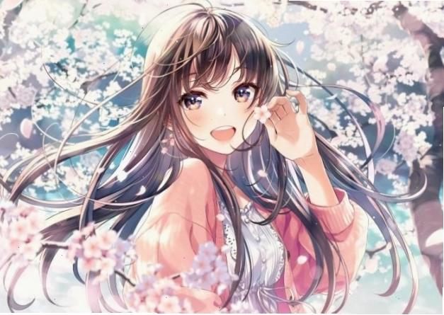 Cô gái anime tóc bạch kim dễ thương