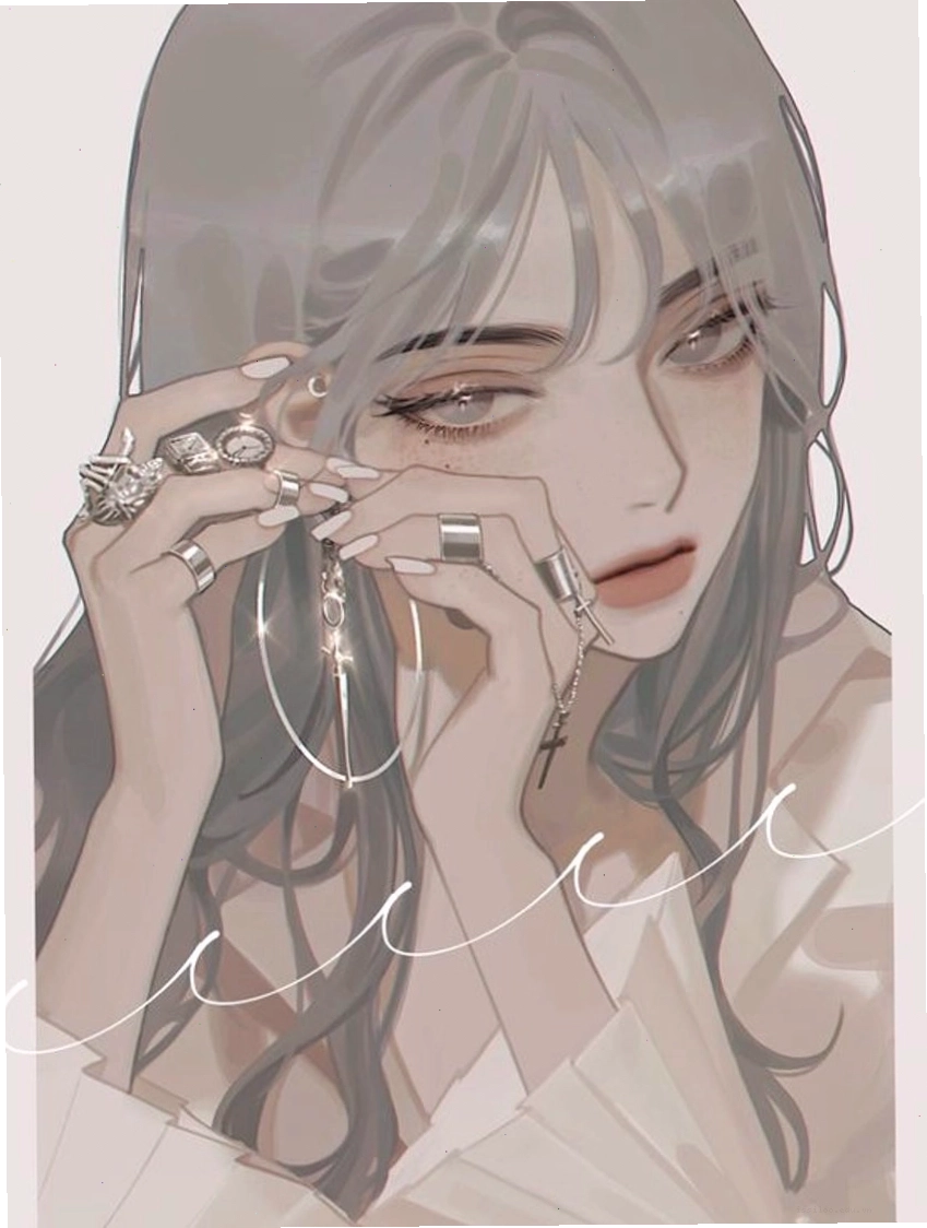Cô gái anime tóc bạch kim với ánh nhìn đầy cuốn hút
