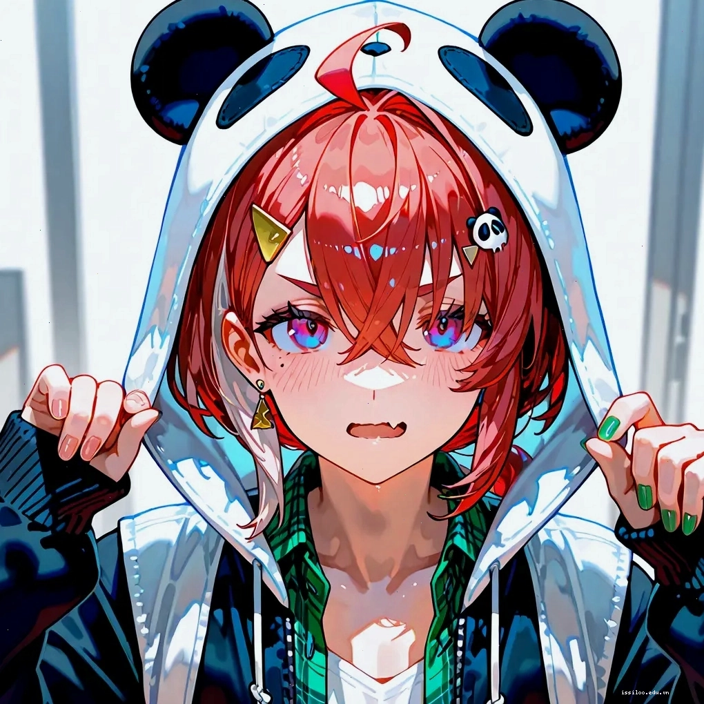 Cô gái anime với phụ kiện đầu gấu trúc