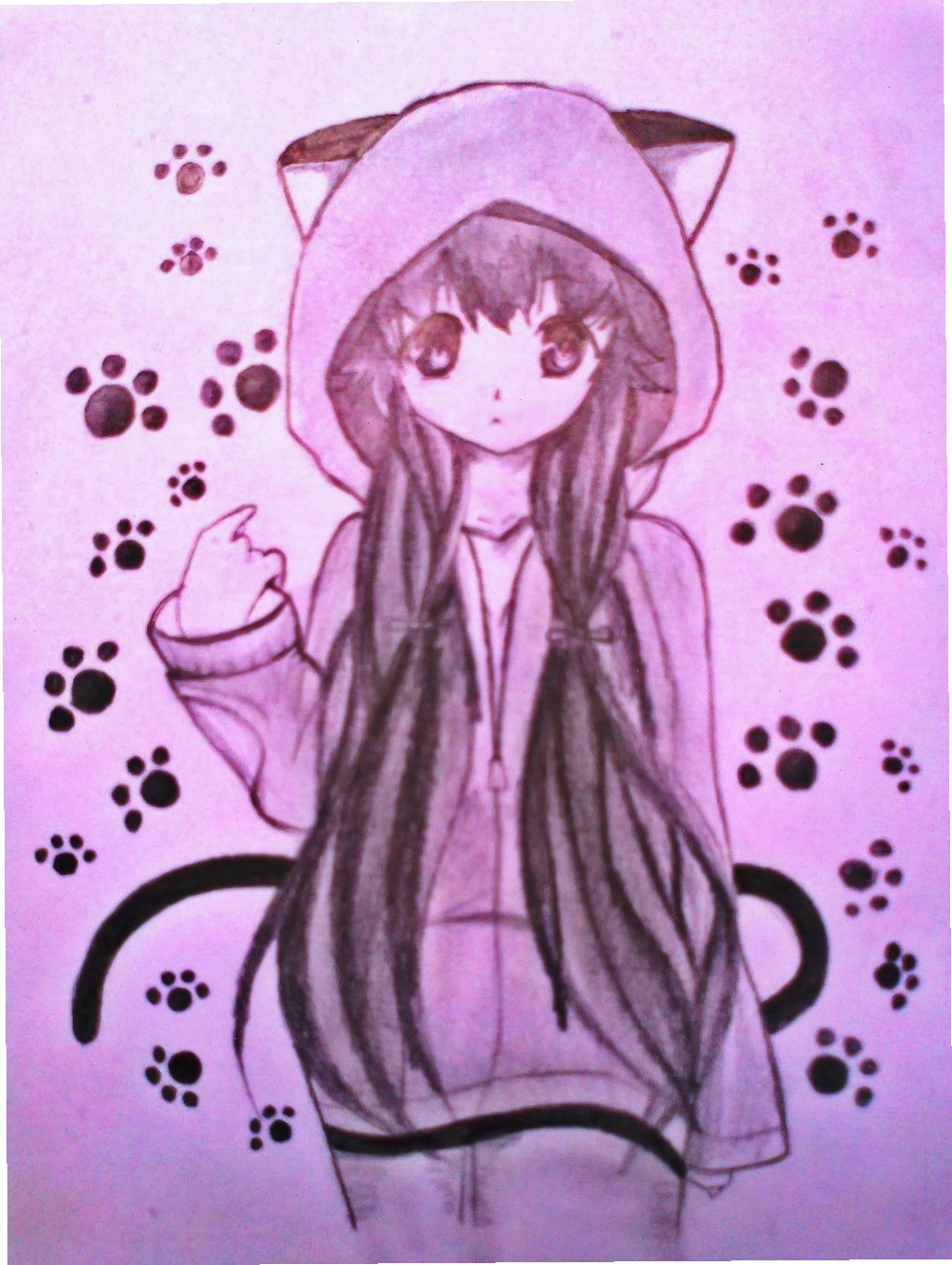 Free download cute anime cat girl by xinje manga anime traditional