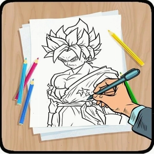 Giao diện ứng dụng hướng dẫn vẽ nhân vật hoạt hình anime