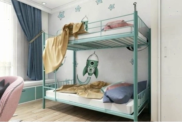 Giường 2 tầng bằng sắt chắc chắn, an toàn cho bé