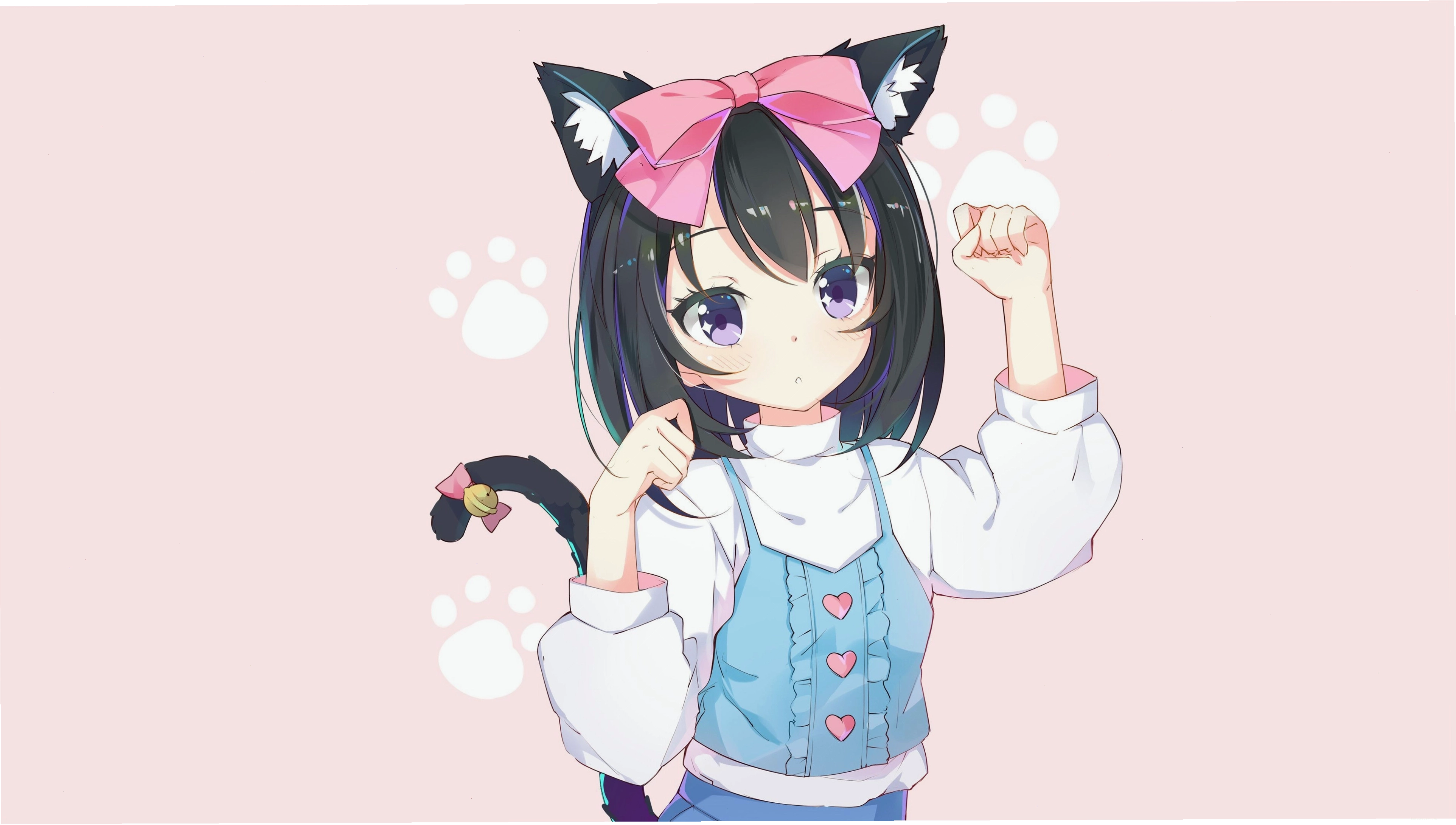 HD Anime Wallpaper với các nhân vật mèo lai
