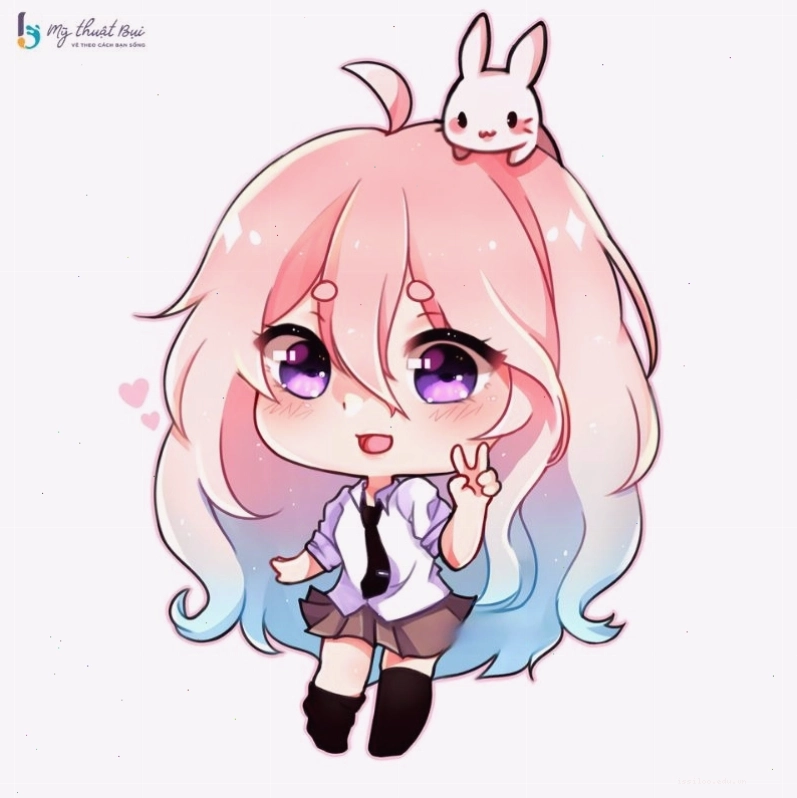 Hình ảnh anime chibi nữ đang vui đùa