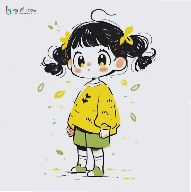 Hình ảnh anime chibi nữ dễ thương với đôi mắt to tròn