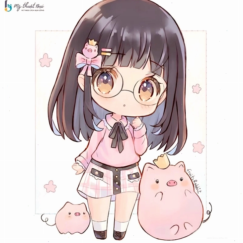 Hình ảnh anime chibi nữ với trang phục fantasy