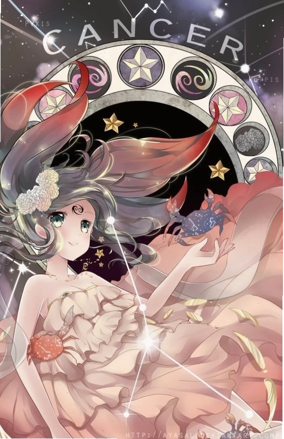 Hình ảnh anime nữ của cung Bạch Dương với mái tóc đỏ rực và ánh mắt đầy quyết tâm