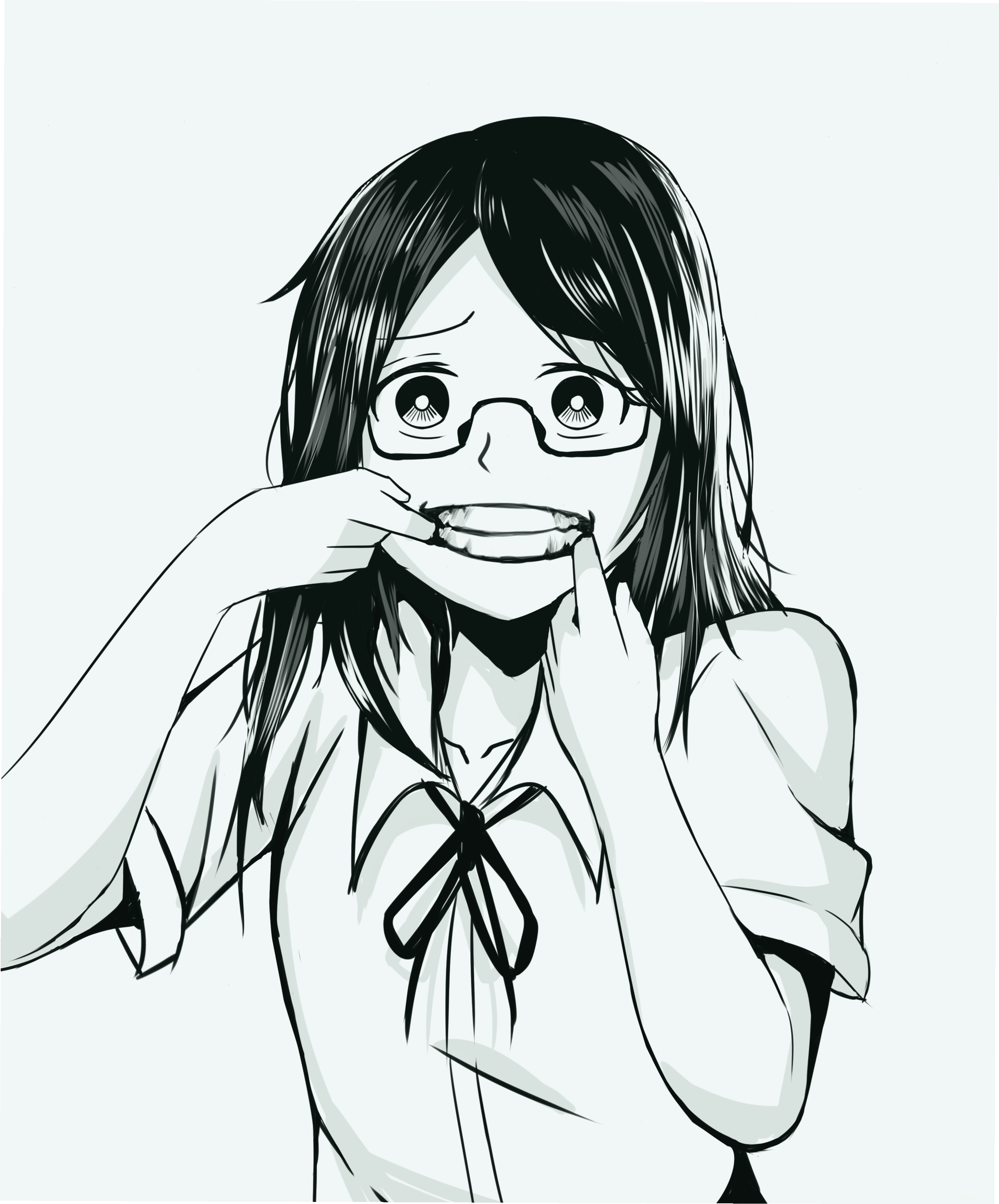 Hình ảnh anime trắng đen đầy bí ẩn