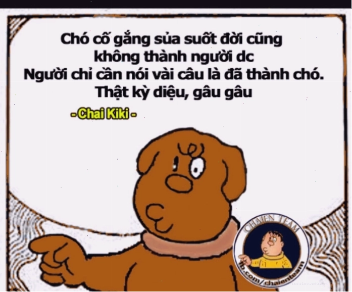 Hình ảnh meme Chó sủa suốt đời không thành người