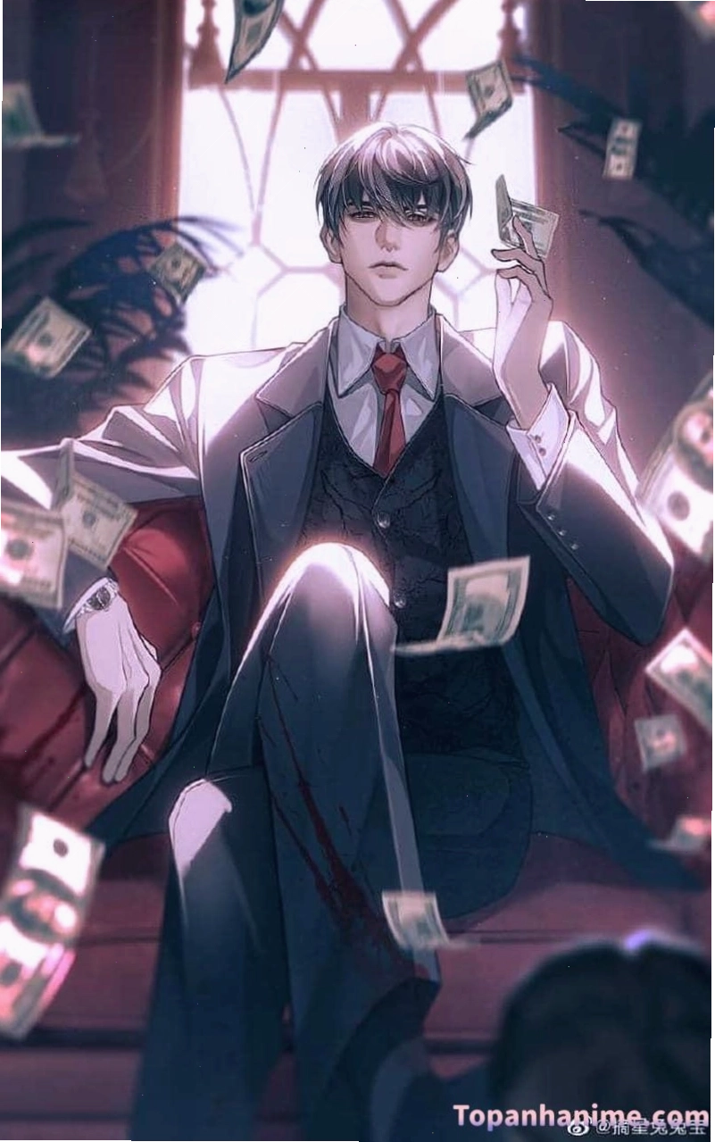 Hình ảnh tổng tài anime nam mang vẻ ngoài lạnh lùng và bí ẩn