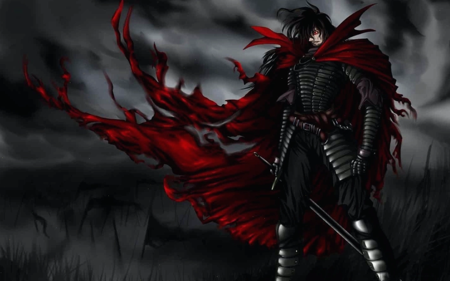 Hình anime boy tóc đen mắt đỏ ngầu lòi