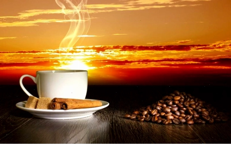 Hình nền chill ẩm thực với không gian quán cà phê ấm cúng