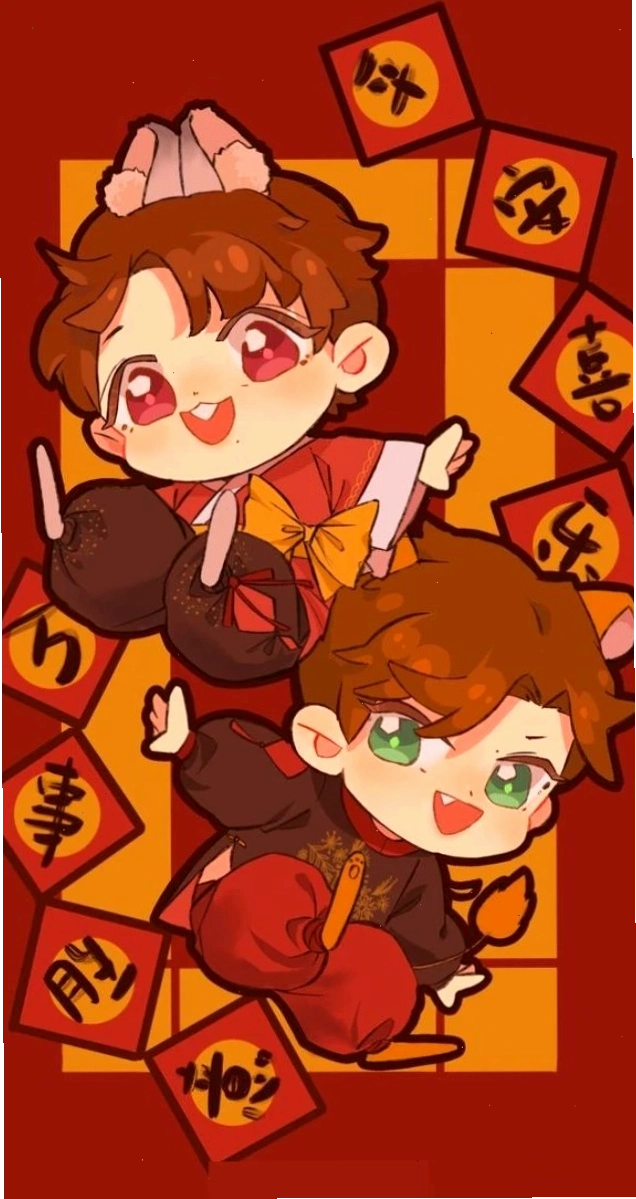 Hình nền Tết anime cute