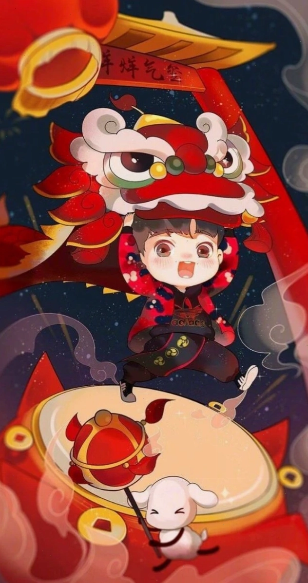 Hình nền Tết anime dễ thương