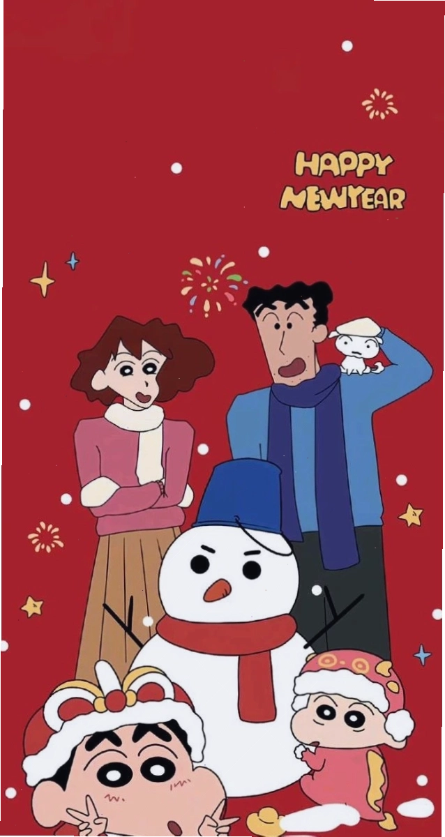 Hình nền Tết gia đình cu Shin