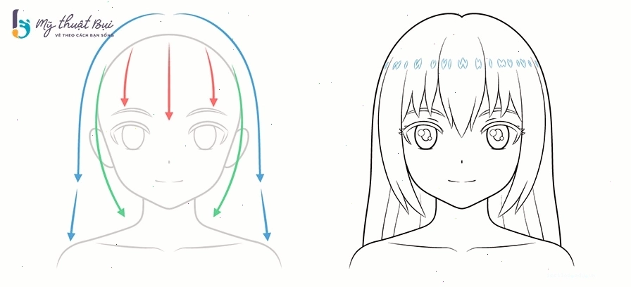 Hướng dẫn vẽ chi tiết mắt và lông mày cho nhân vật anime