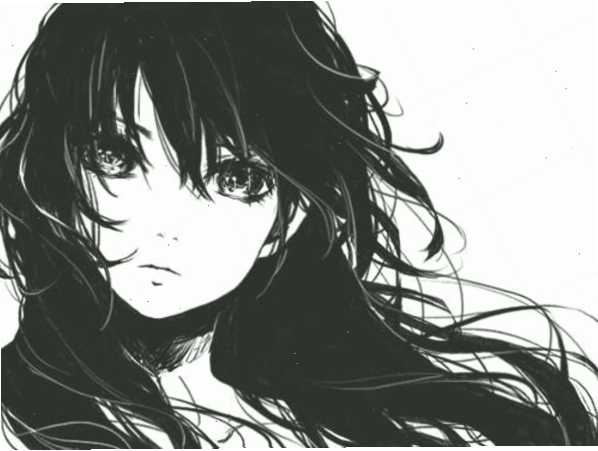 Khoảnh khắc buồn trong ảnh anime nữ trắng đen