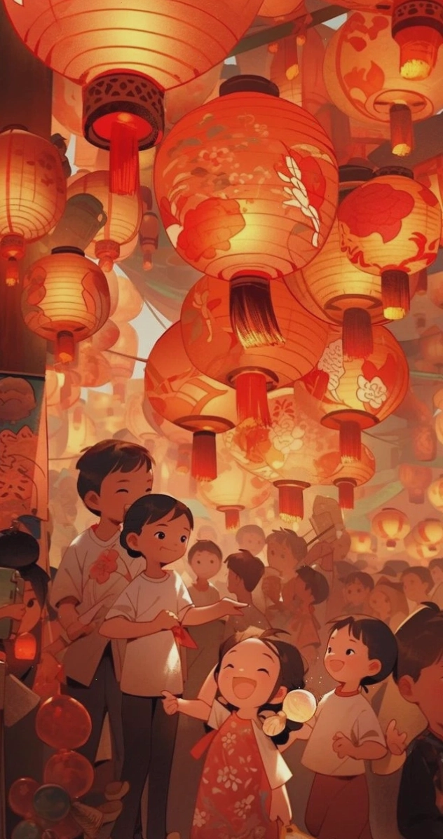 Làm mới màn hình điện thoại với hình nền Tết đèn lồng đỏ
