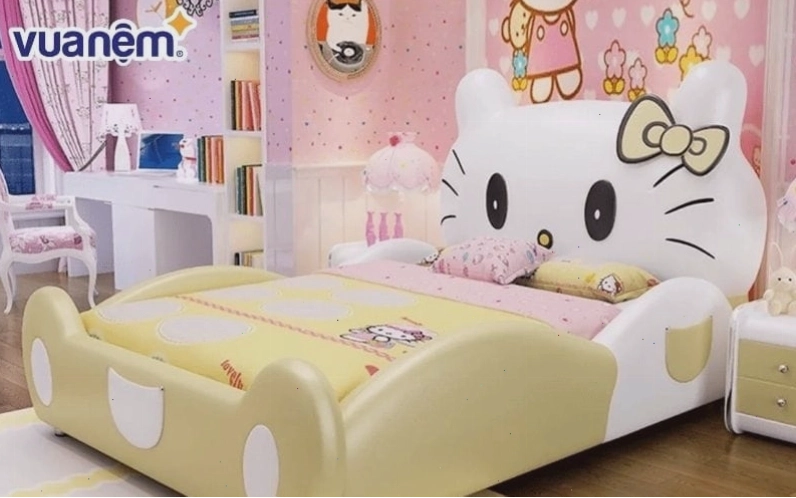 Mẫu giường ngủ cho bé gái Hello Kitty đáng yêu