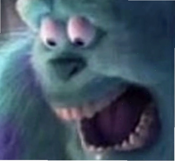 Meme hoảng sợ với khuôn mặt biến dạng thể hiện sự kinh hãi