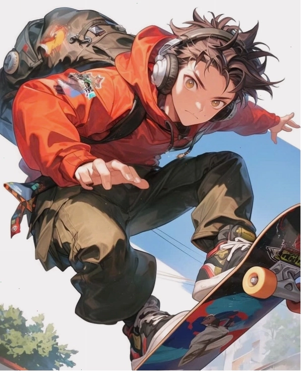 Một chàng trai anime với mái tóc vuốt ngược cá tính