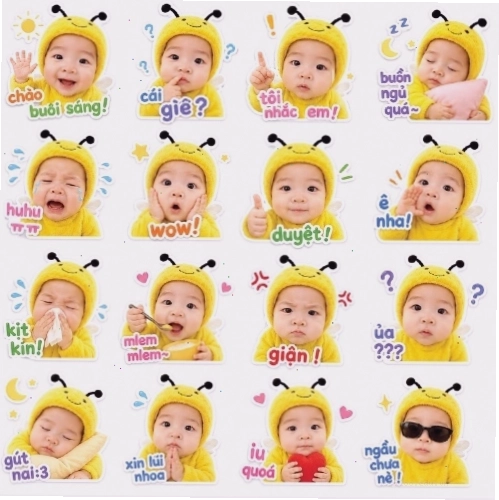 Một ví dụ về nhãn dán biểu cảm (sticker) có thể được sử dụng trong thiết kế avatar