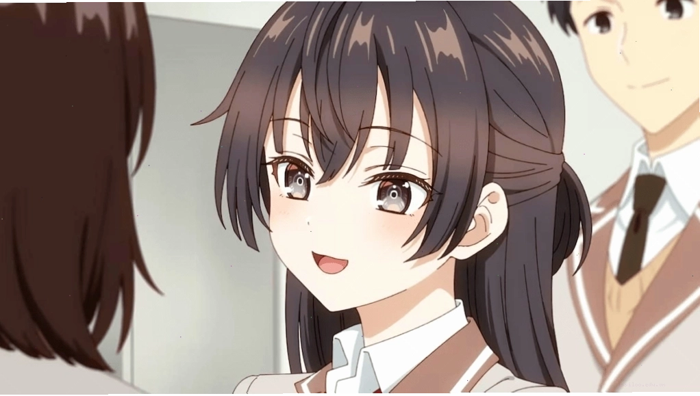 Nàng waifu với mái tóc tím và đôi mắt quyến rũ