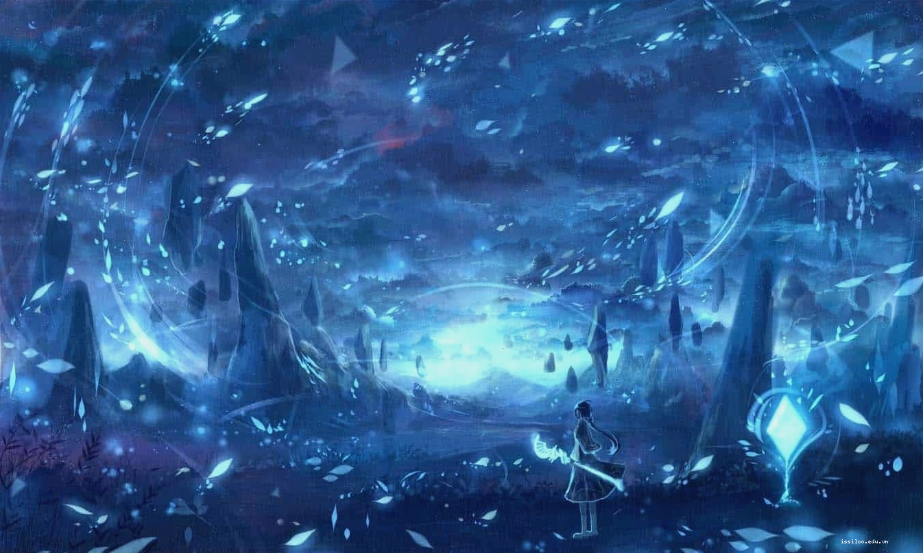 Nhân vật anime chiêm ngưỡng bầu trời sao lấp lánh