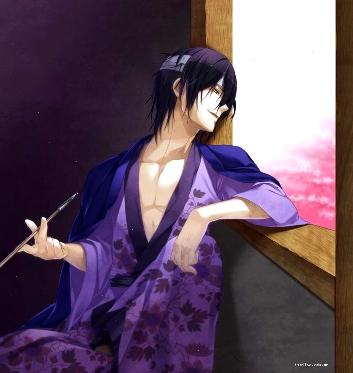 Nhân vật anime nam mặc trang phục kimono truyền thống