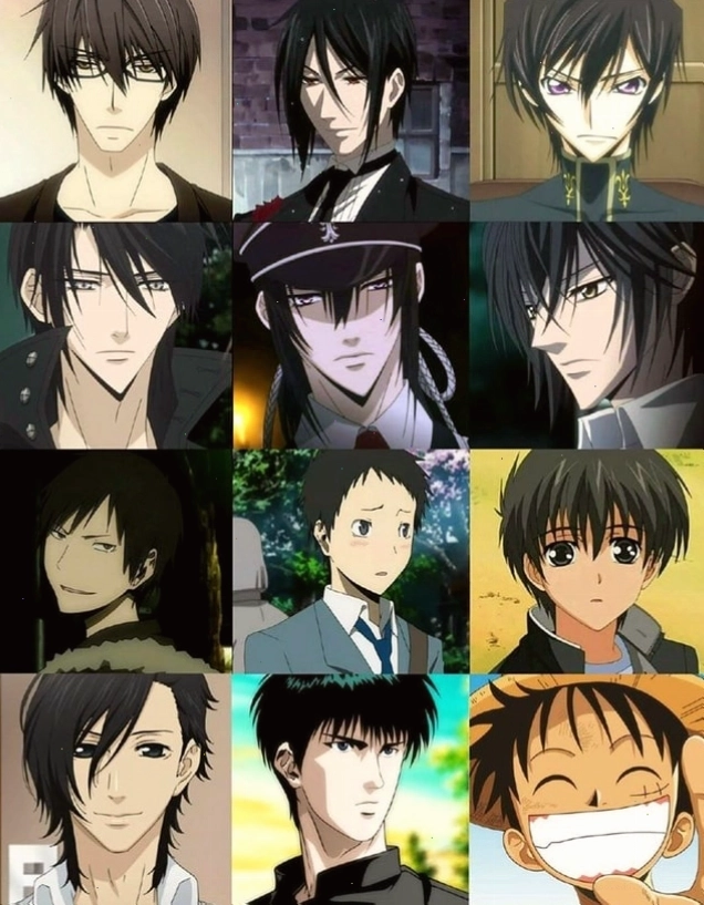 Nhân vật anime nam tóc đen với phong thái ngầu