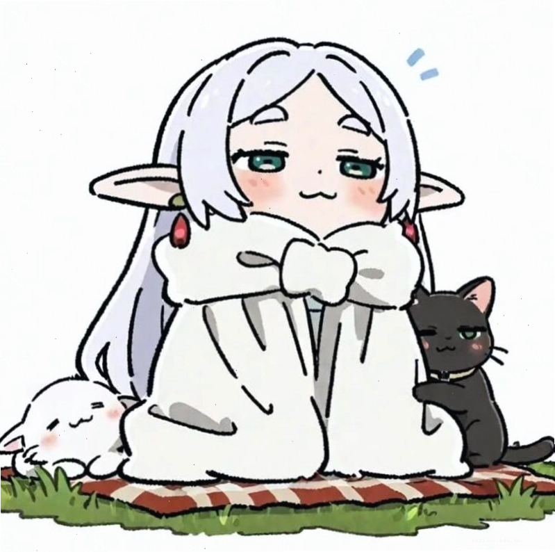 Nhân vật chibi đang cầm một bông hoa