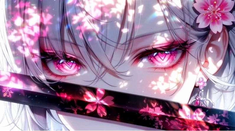 Nhân vật hoạt hình anime với các chi tiết trang phục phức tạp