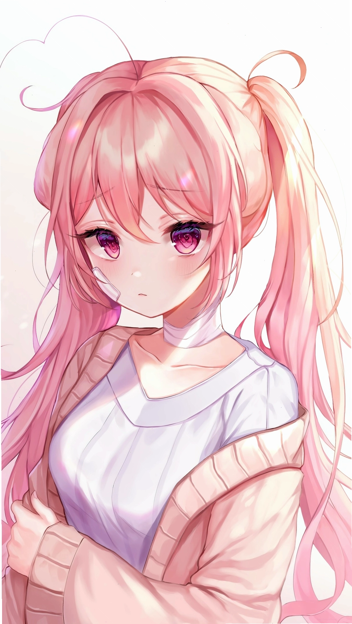 Nữ thần anime tóc hồng với vẻ đẹp thanh thoát và mái tóc bồng bềnh