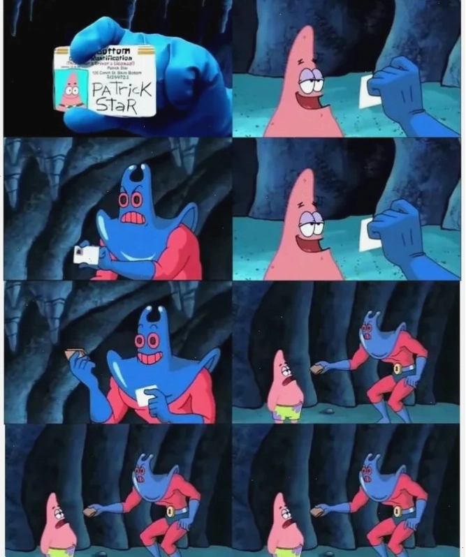Patrick Not My Wallet Meme Template