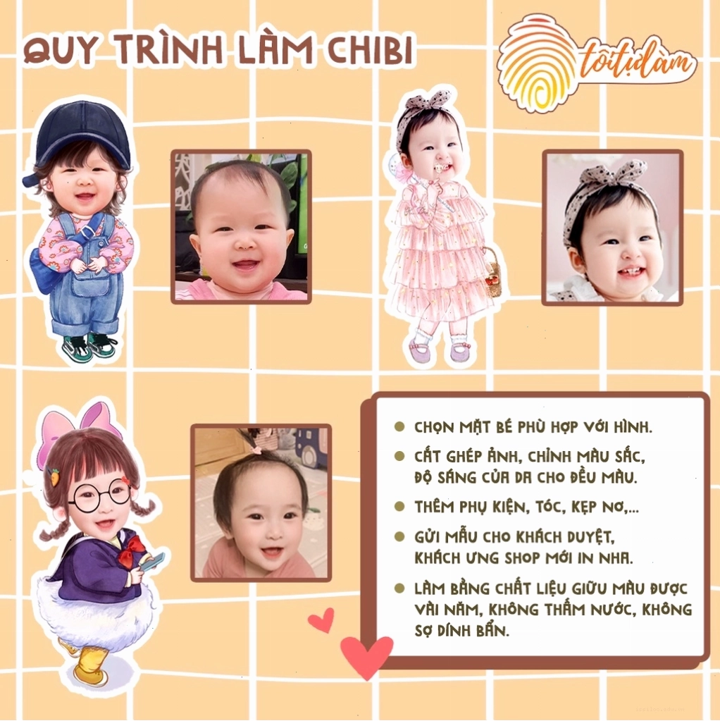 Quy trình tạo hình chibi cho bé