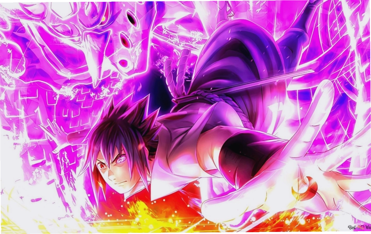 Sasuke trong phiên bản sức mạnh đỉnh cao, biểu cảm đầy uy lực