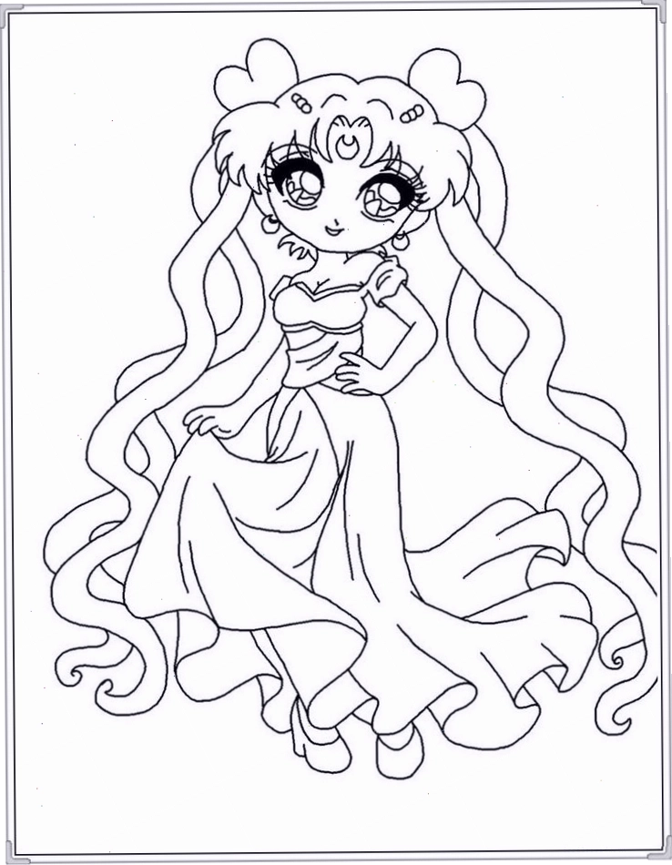 Tranh tô màu công chúa Chibi