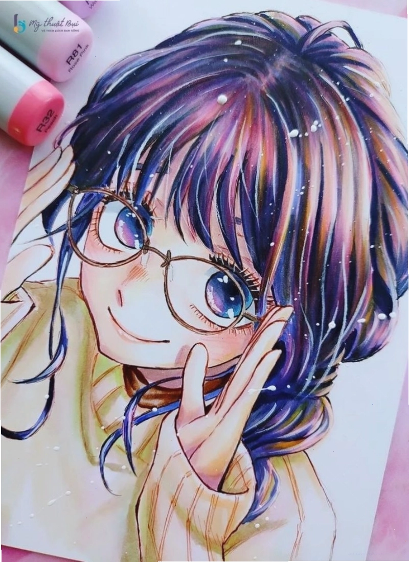 Tranh vẽ anime nữ đẹp thể hiện sự mạnh mẽ