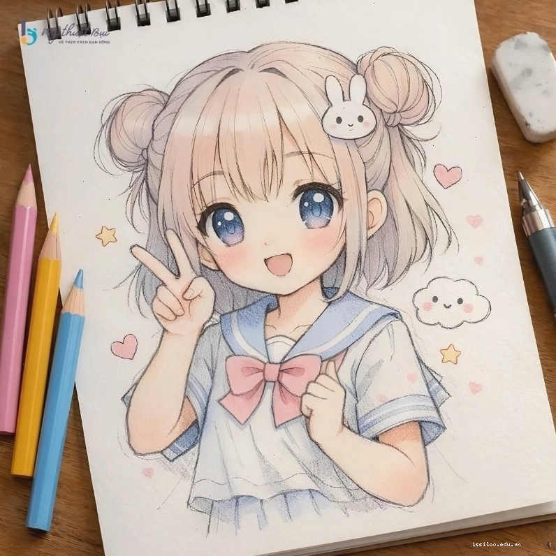 Tranh vẽ anime nữ đẹp với phong cách cổ điển