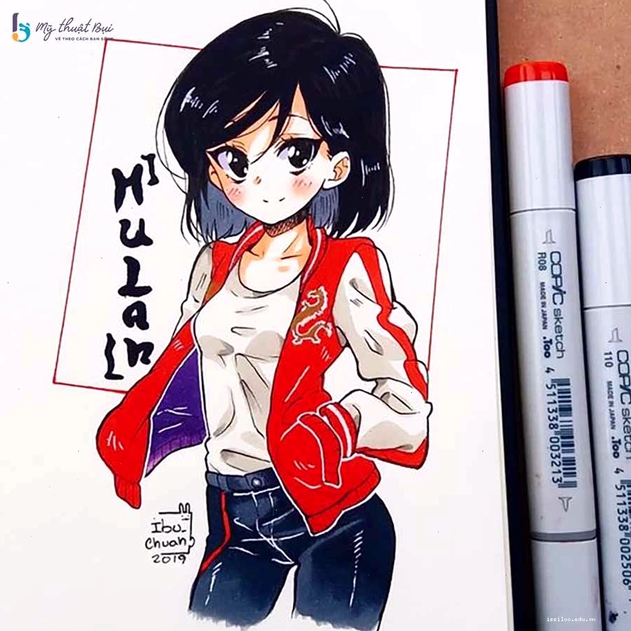 Tranh vẽ nhân vật hoạt hình anime đẹp mắt