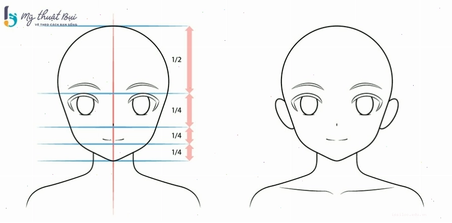 Vẽ mắt và lồng mày cho nhân vật anime