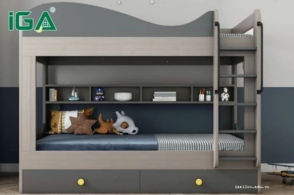 Vị trí đặt giường 2 tầng lý tưởng sát tường để đảm bảo an toàn