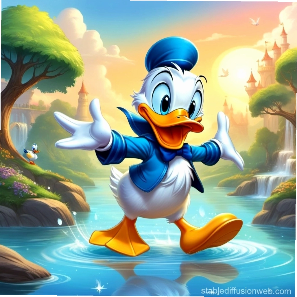 Vịt Donald với vẻ mặt cau có đặc trưng