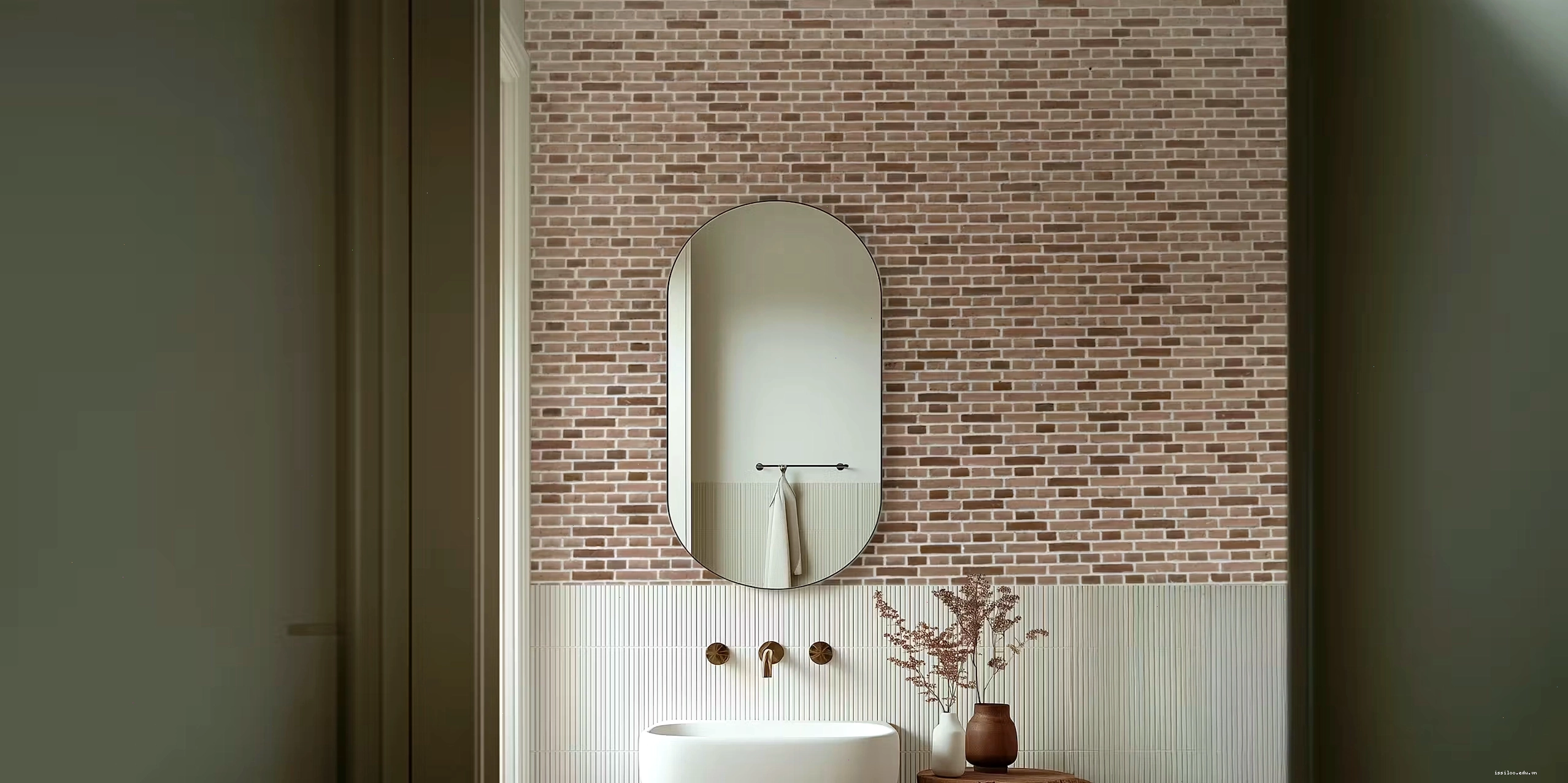 Brick wall wallpaper in a modern loft room