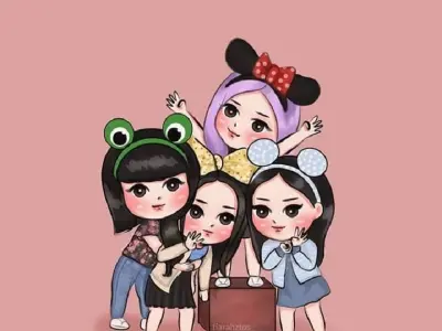 Blackpink chibi cute dễ thương mang niềm vui ngọt ngào